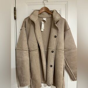 Banana Republic vegan suede Sherpa jacket